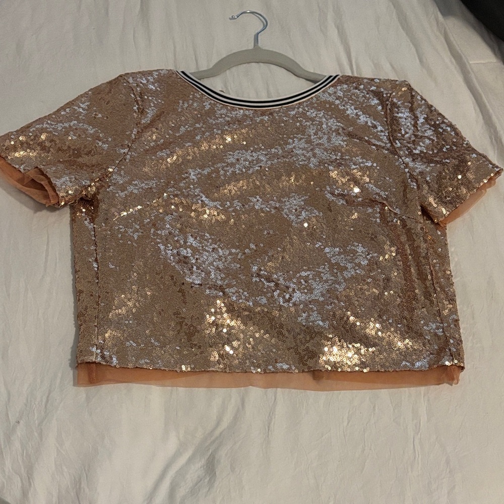 Sequin Short Sleeve Top